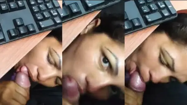 Secretary Giving Blowjob In Office Boss